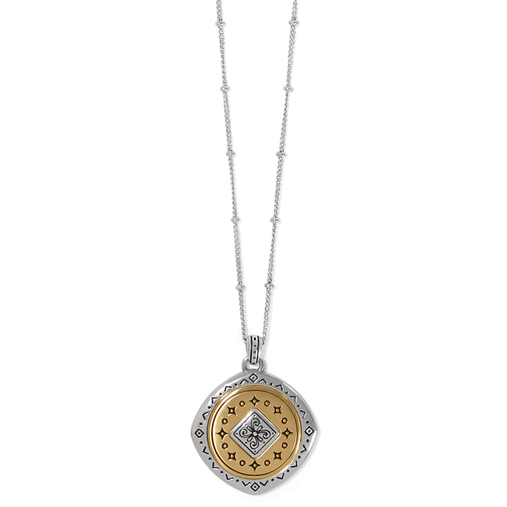 MOSAIC TWO TONE PENDANT NECKLACE