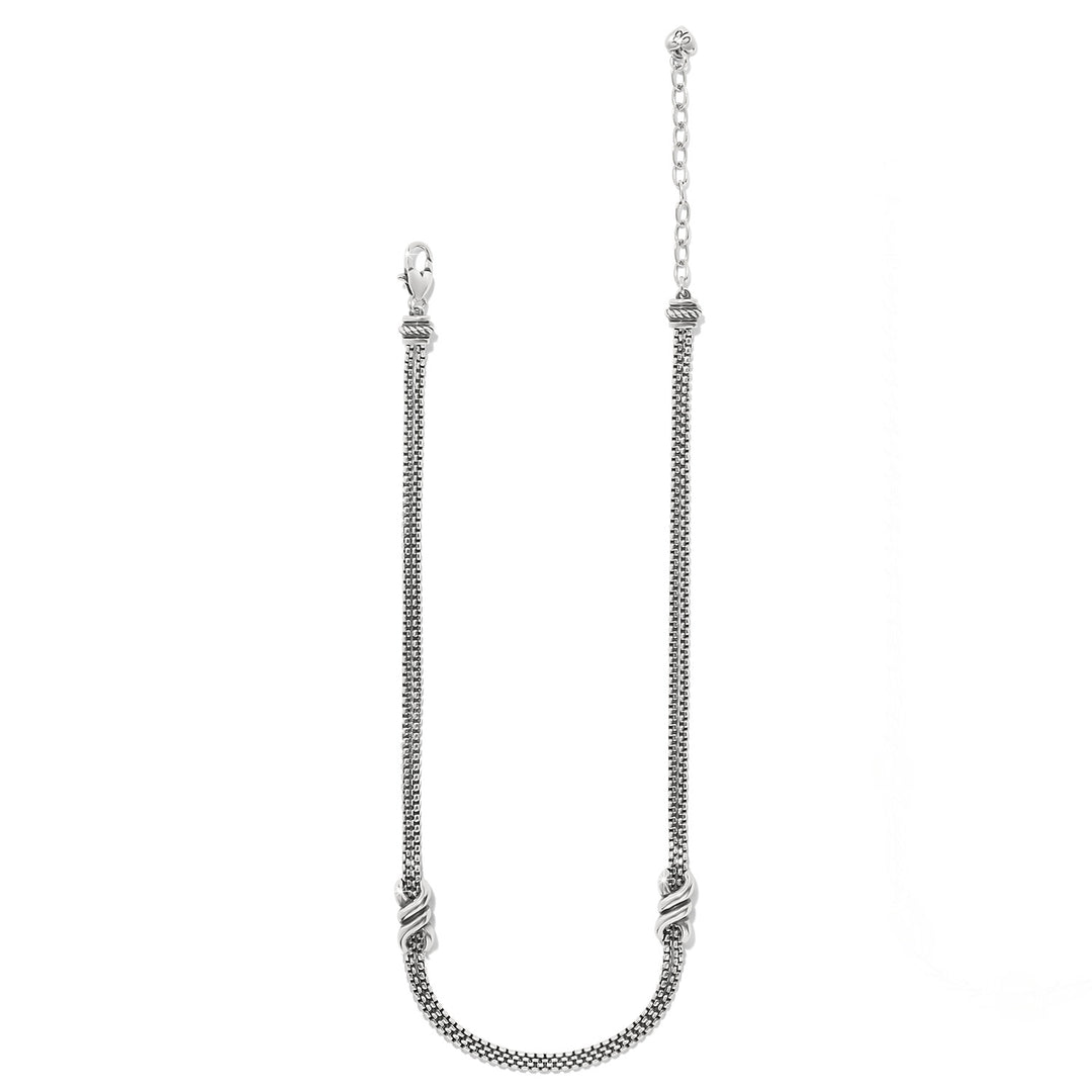 INTERLOK TWIST DOUBLE NECKLACE - SILVER