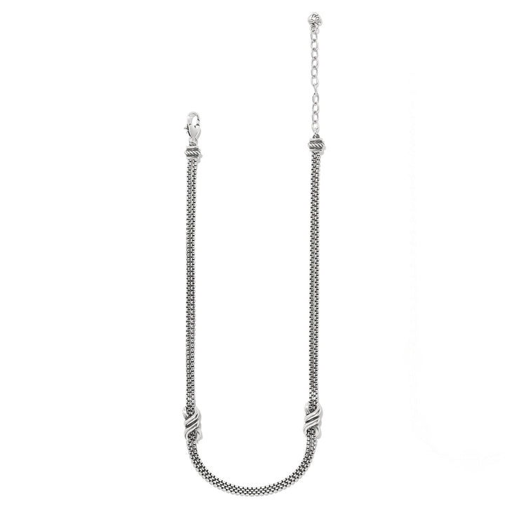 INTERLOK TWIST DOUBLE NECKLACE - SILVER