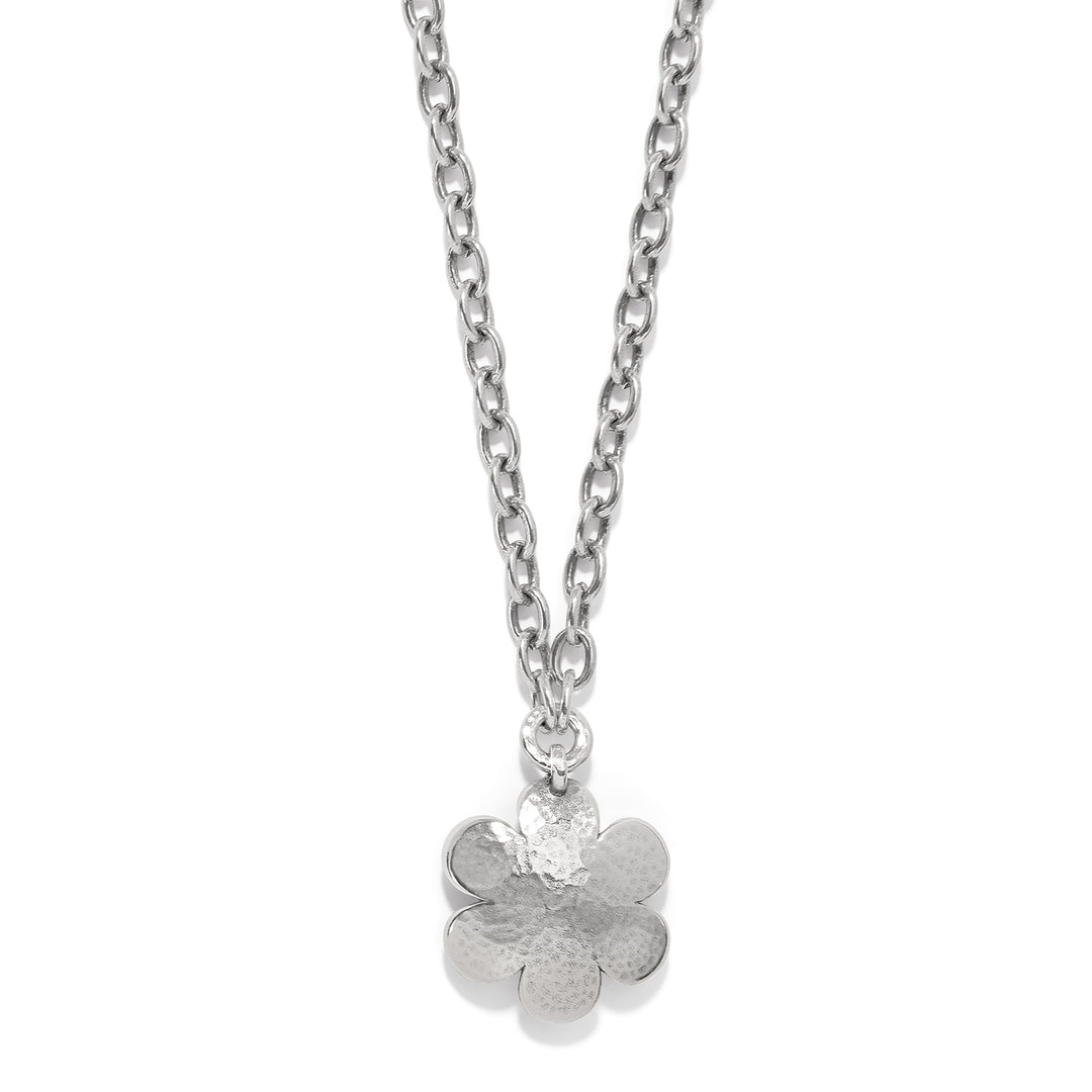 METAL PETAL PENDANT NECKLACE - SILVER