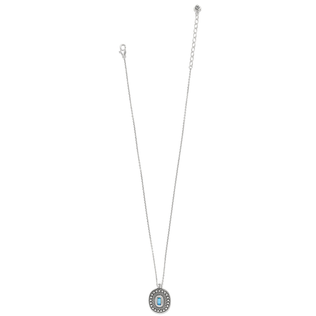 PRETTY TOUGH GEM NECKLACE - SILVER-AQUA