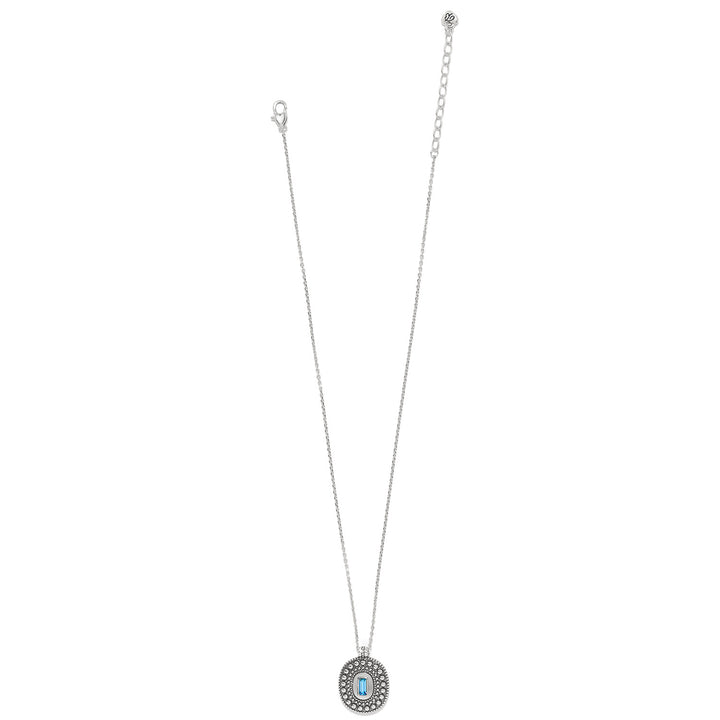 PRETTY TOUGH GEM NECKLACE - SILVER-AQUA