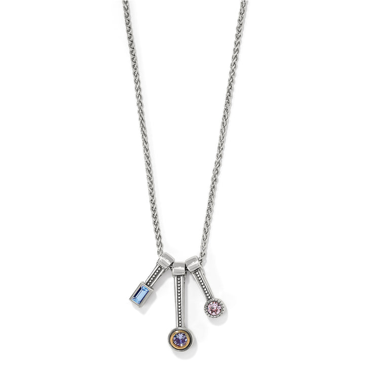 HALO GLEAM TRIO NECKLACE - SILVER/GOLD -MULTI