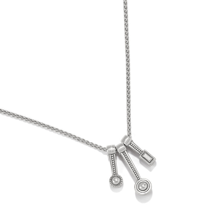 HALO GLEAM TRIO NECKLACE - SILVER/GOLD -MULTI