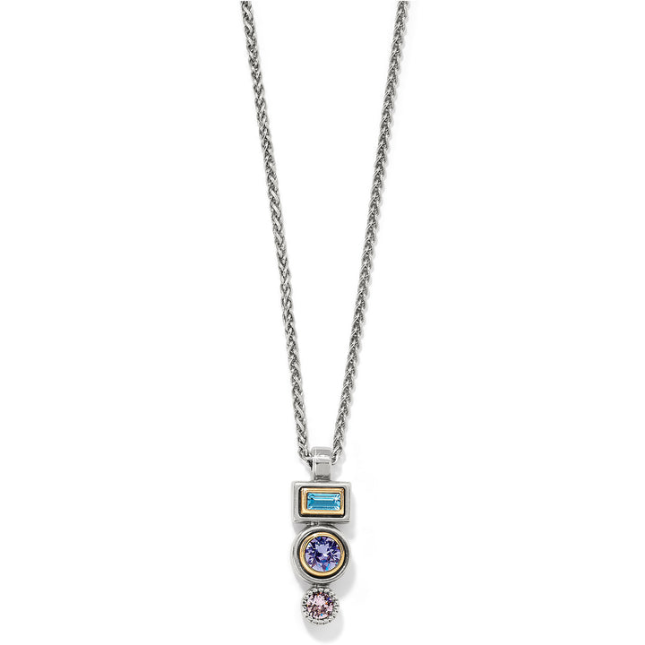 HALO GLEAM DROP NECKLACE - SILVER/GOLD -MULTI