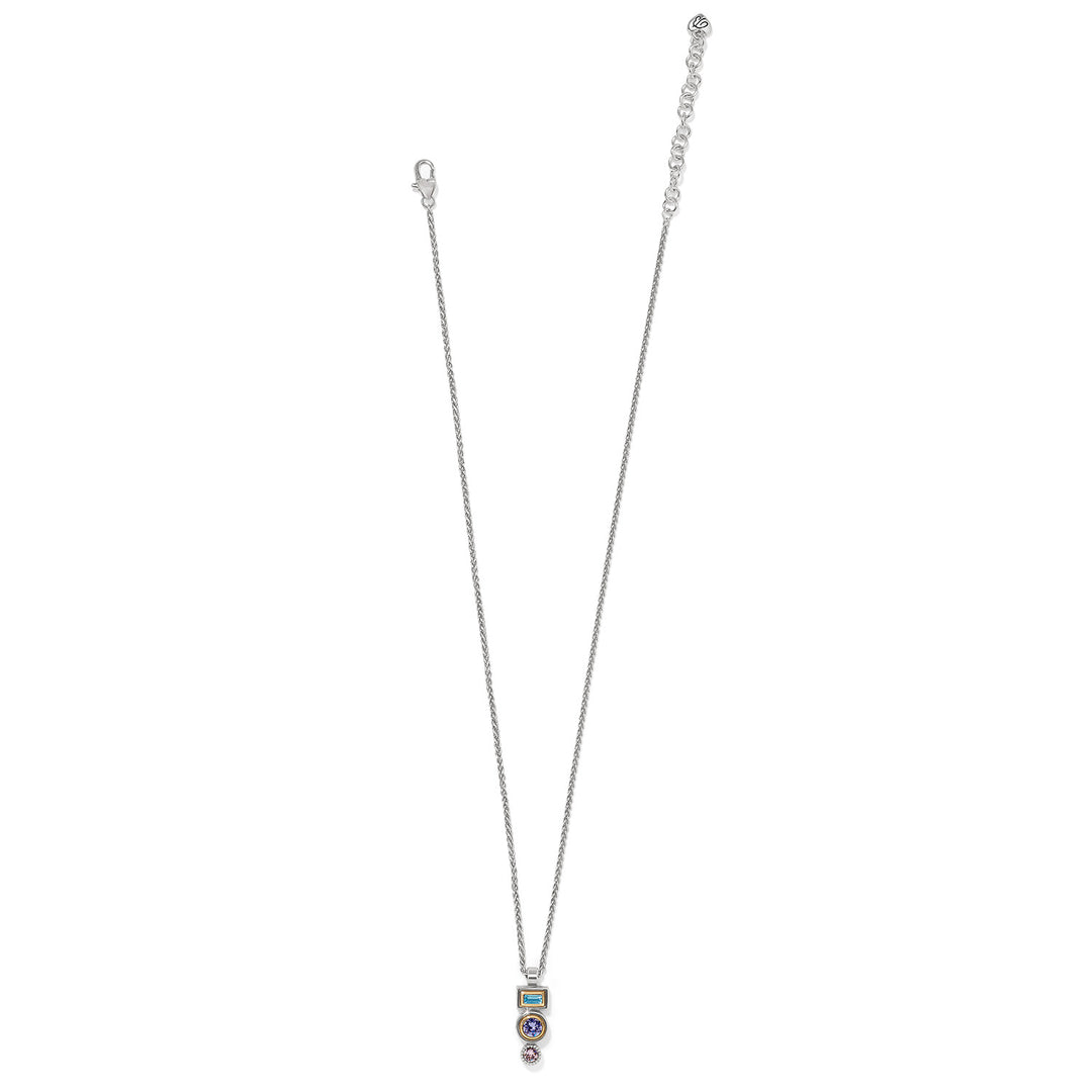 HALO GLEAM DROP NECKLACE - SILVER/GOLD -MULTI