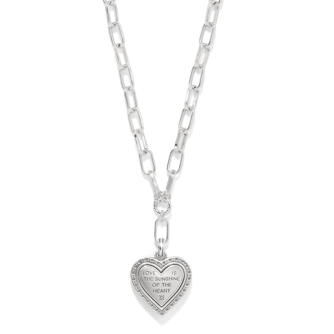 MOSAIC HEART TWO TONE NECKLACE - SILVER-GOLD