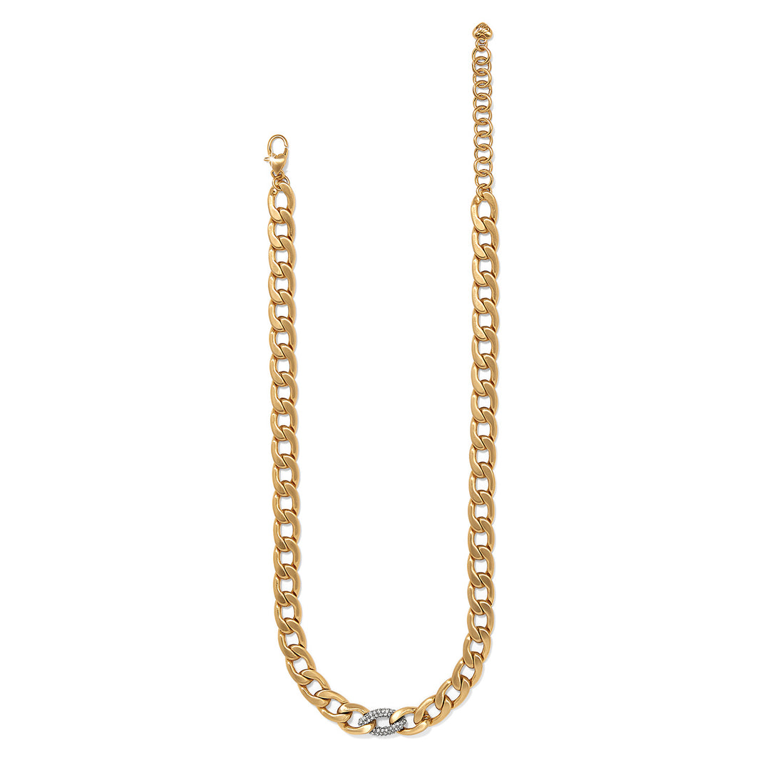 CLEO PAVE LINK NECKLACE - GOLD