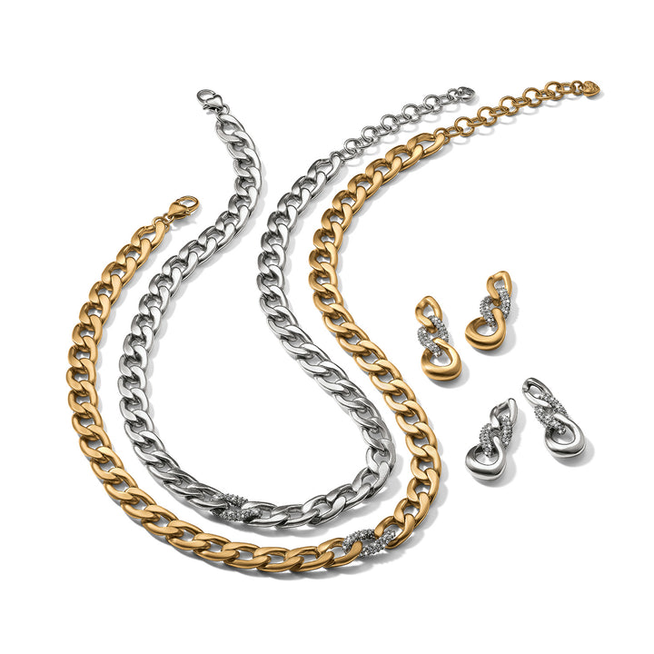 CLEO PAVE LINK NECKLACE - GOLD