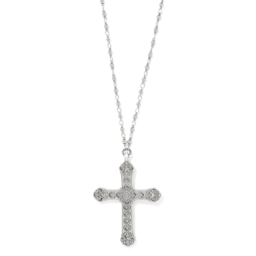 BYZANTIUM CROSS NECKLACE - SILVER