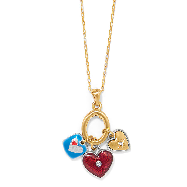 One Heart Charm Necklace - Gold