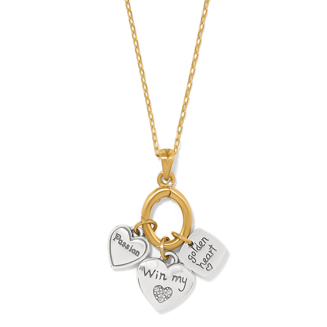 One Heart Charm Necklace - Gold