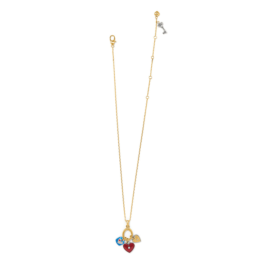 One Heart Charm Necklace - Gold