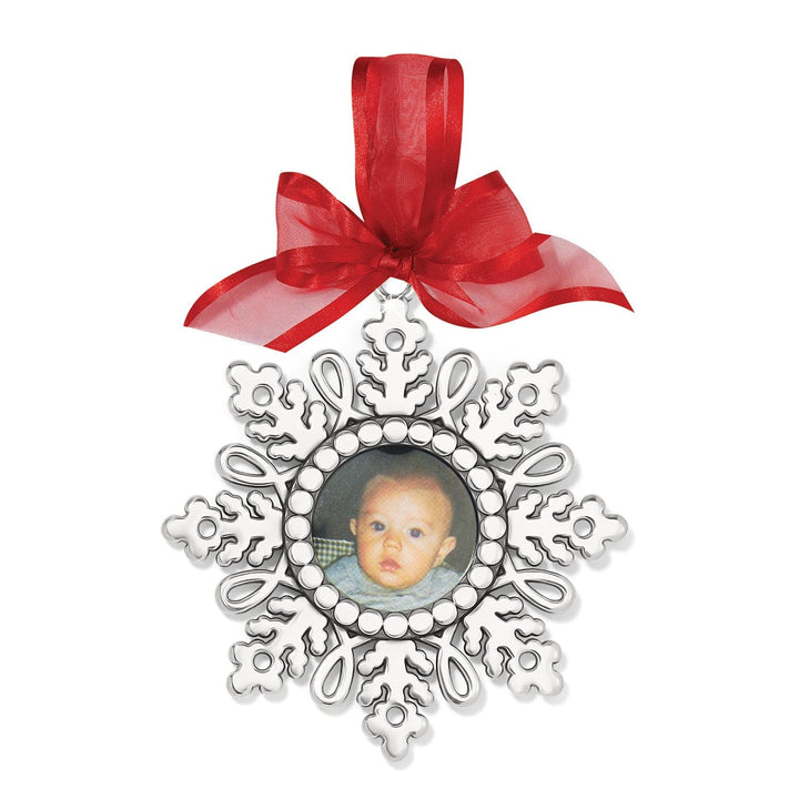 SNOWFLAKE PHOTO DELIGHT ORNAMENT - SILVER