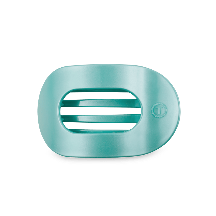 TELETIES MEDIUM FLAT ROUND CLIP - TOTALLY TURQUOISE