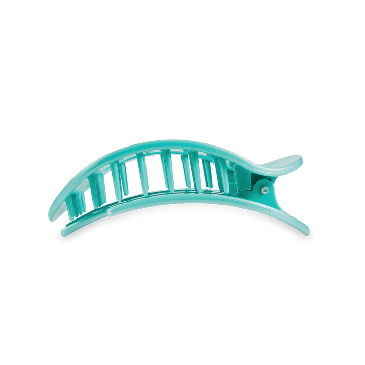 TELETIES MEDIUM FLAT ROUND CLIP - TOTALLY TURQUOISE