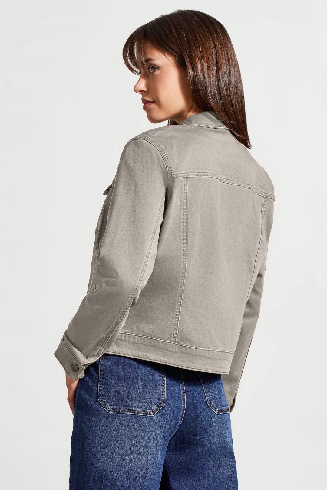 ZIP FRONT LONG SLEEVE JACKET - FROST GREY