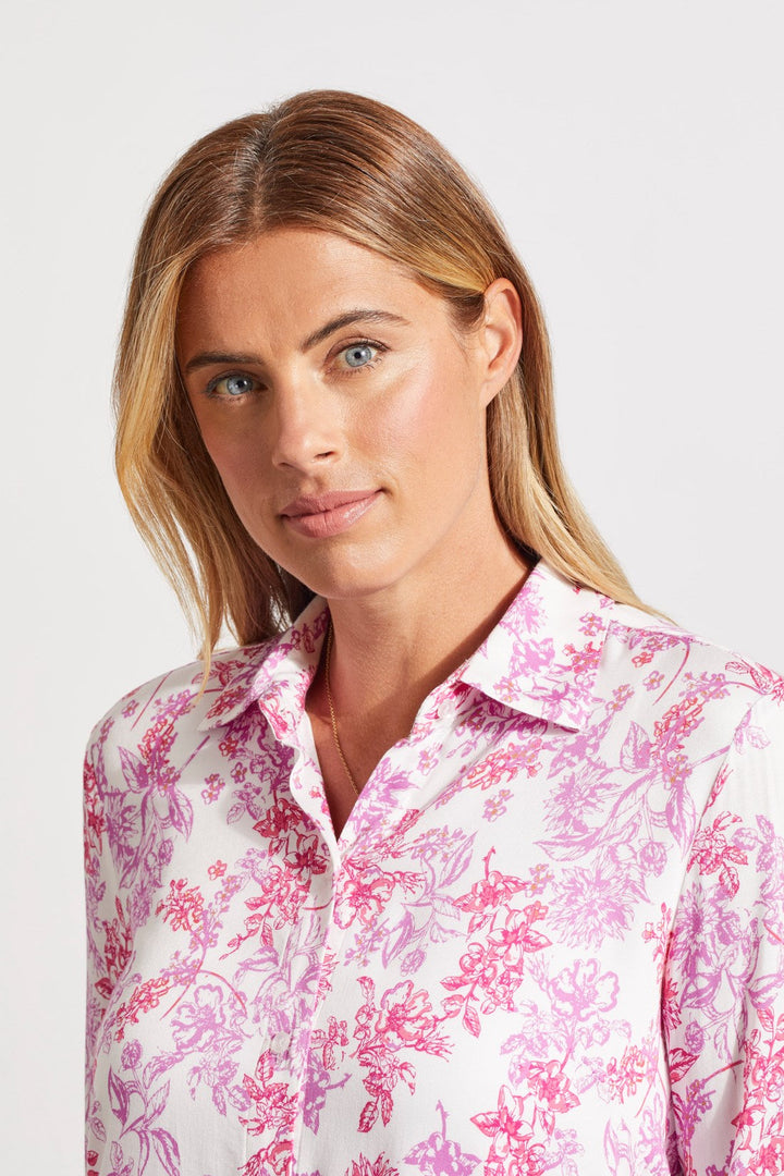 BORDER PRINT SHIRT - DAIQUIRI