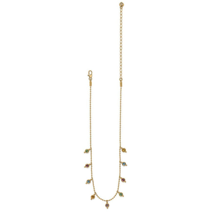 TWINKLE MOD DROPLET REVERSIBLE NECKLACE - GOLD-MULTI