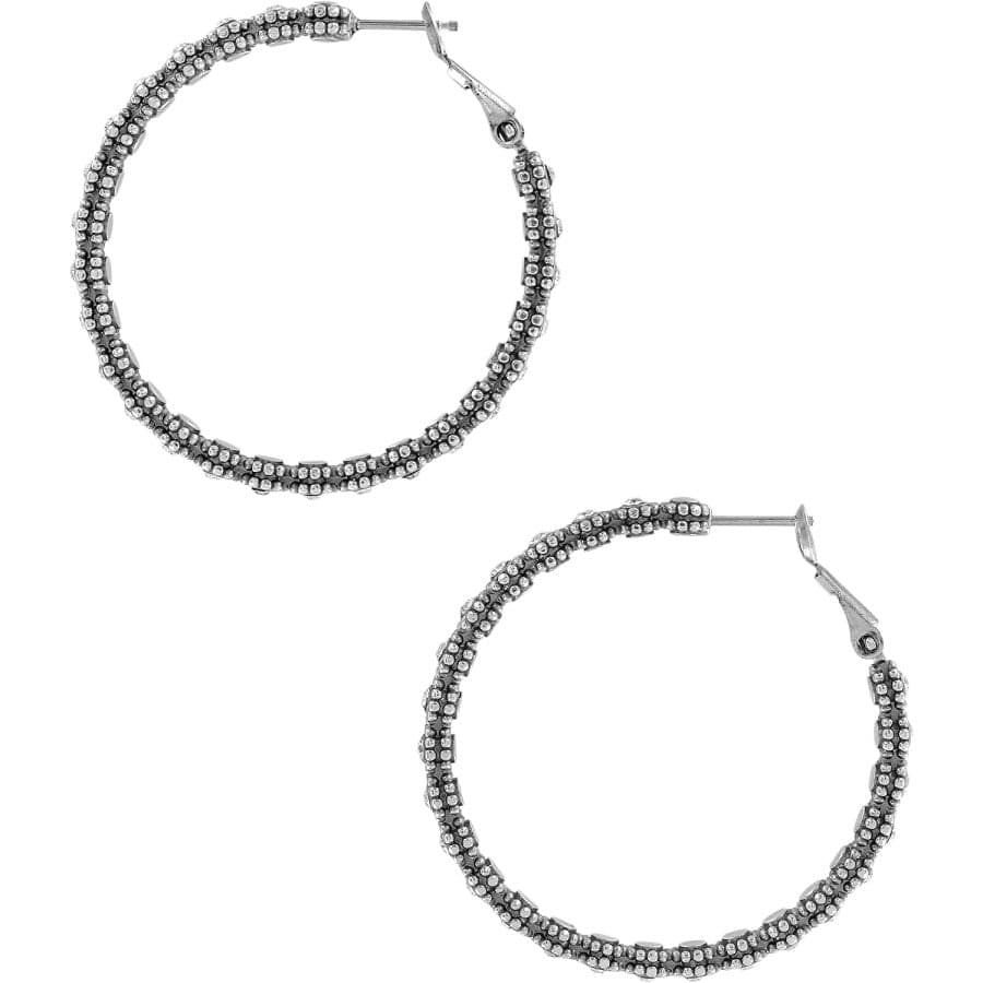 TWINKLE SPLENDOR MEDIUM HOOP EARRINGS - SILVER