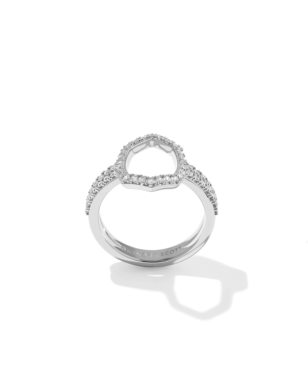 KENDRA SCOTT DAPHNE PAVE COCKTAIL RING - SILVER WHITE CZ