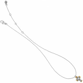 VENEZIA PETITE CROSS NECKLACE - SILVER-GOLD