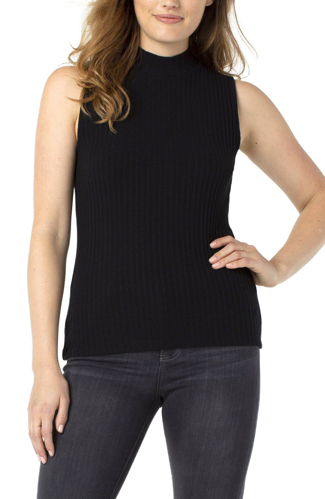 MOCK NECK SLEEVELESS TEE