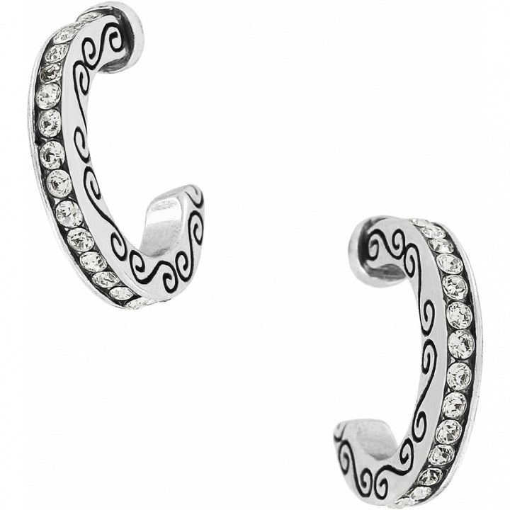 SECRET OF LOVE MINI HOOP EARRINGS - SILVER