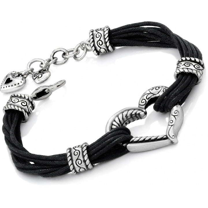 HERITAGE HEART BRACELET - BLACK/SILVER