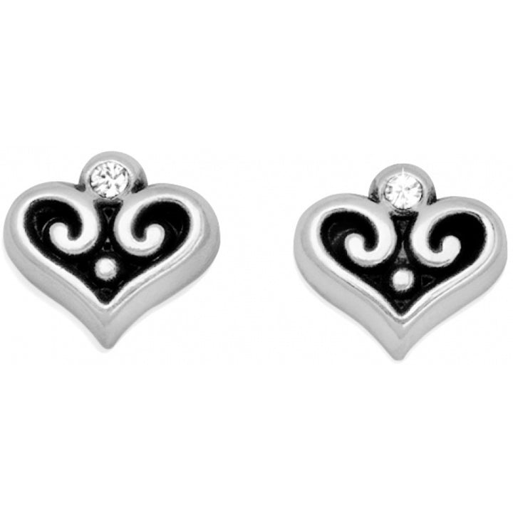 ALCAZAR HEART MINI POST EARRINGS - SILVER