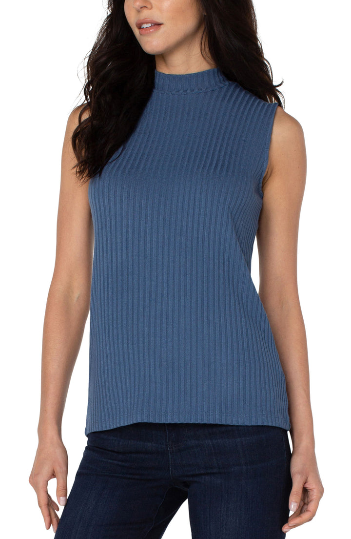 MOCK NECK SLEEVELESS TEE