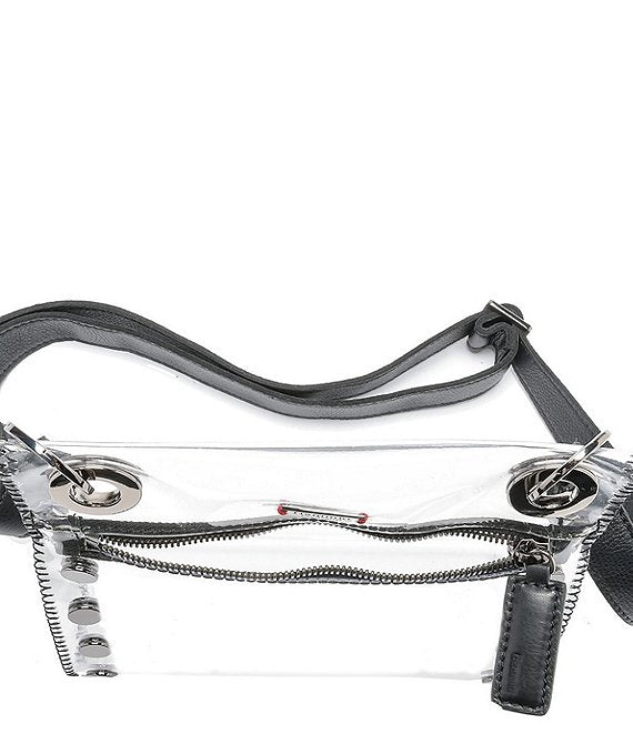 HAMMITT TONY SMALL CROSSBODY BAG - CLEAR BLACK/GUNMETAL