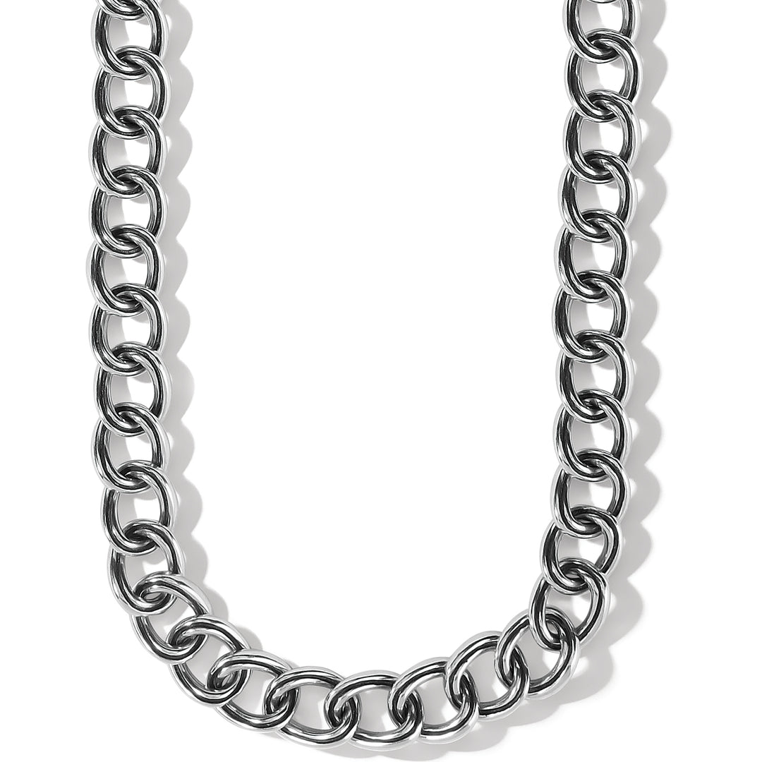 INTERLOK CHAIN COLLAR NECKLACE - SILVER