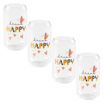 BEER CAN GLASS - DRINK HAPPY