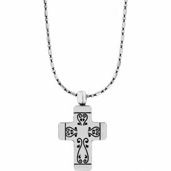 VENEZIA PETITE CROSS NECKLACE - SILVER-GOLD