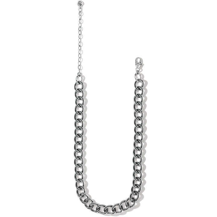 INTERLOK CHAIN COLLAR NECKLACE - SILVER