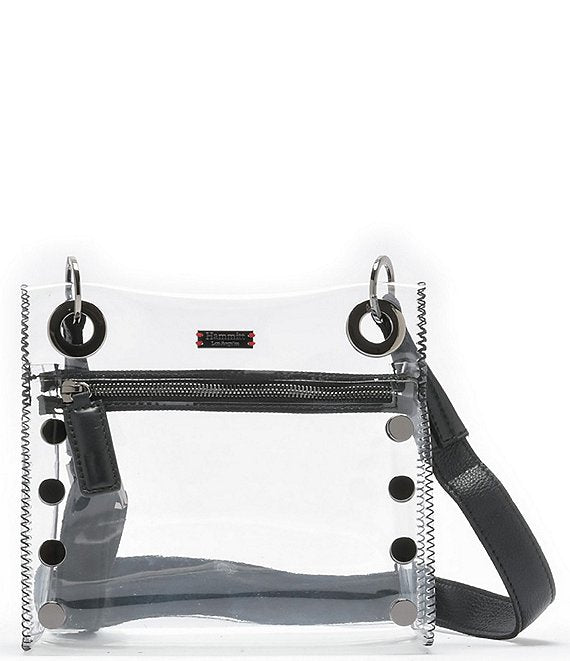 HAMMITT TONY SMALL CROSSBODY BAG - CLEAR BLACK/GUNMETAL